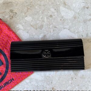Tory Burch Glossy Black Clutch